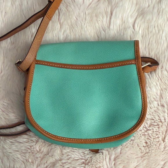 Dooney & Bourke Aqua and Tan Crossbody Bag - Picture 4 of 4